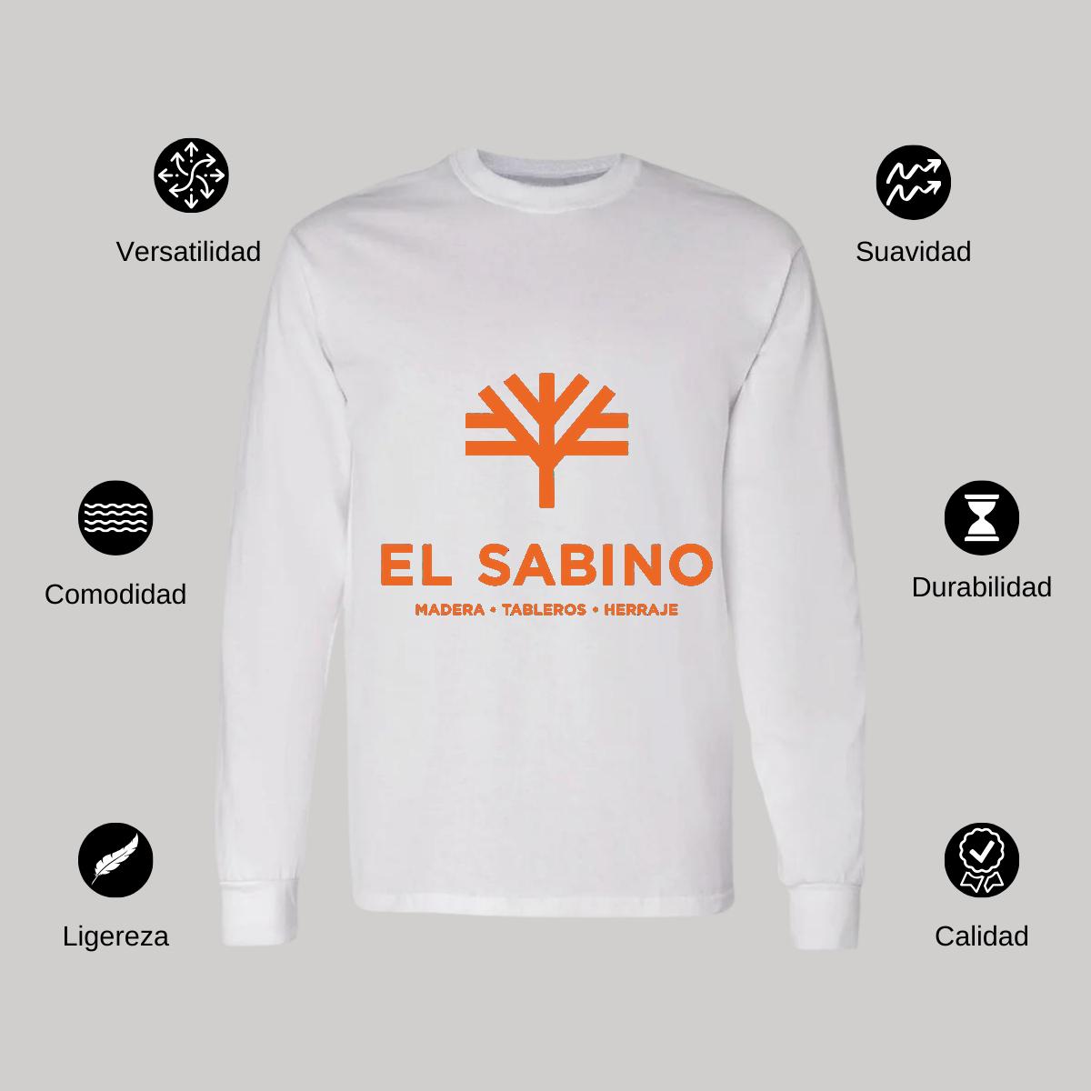 Playera Manga Larga Algodón Blanco Logo