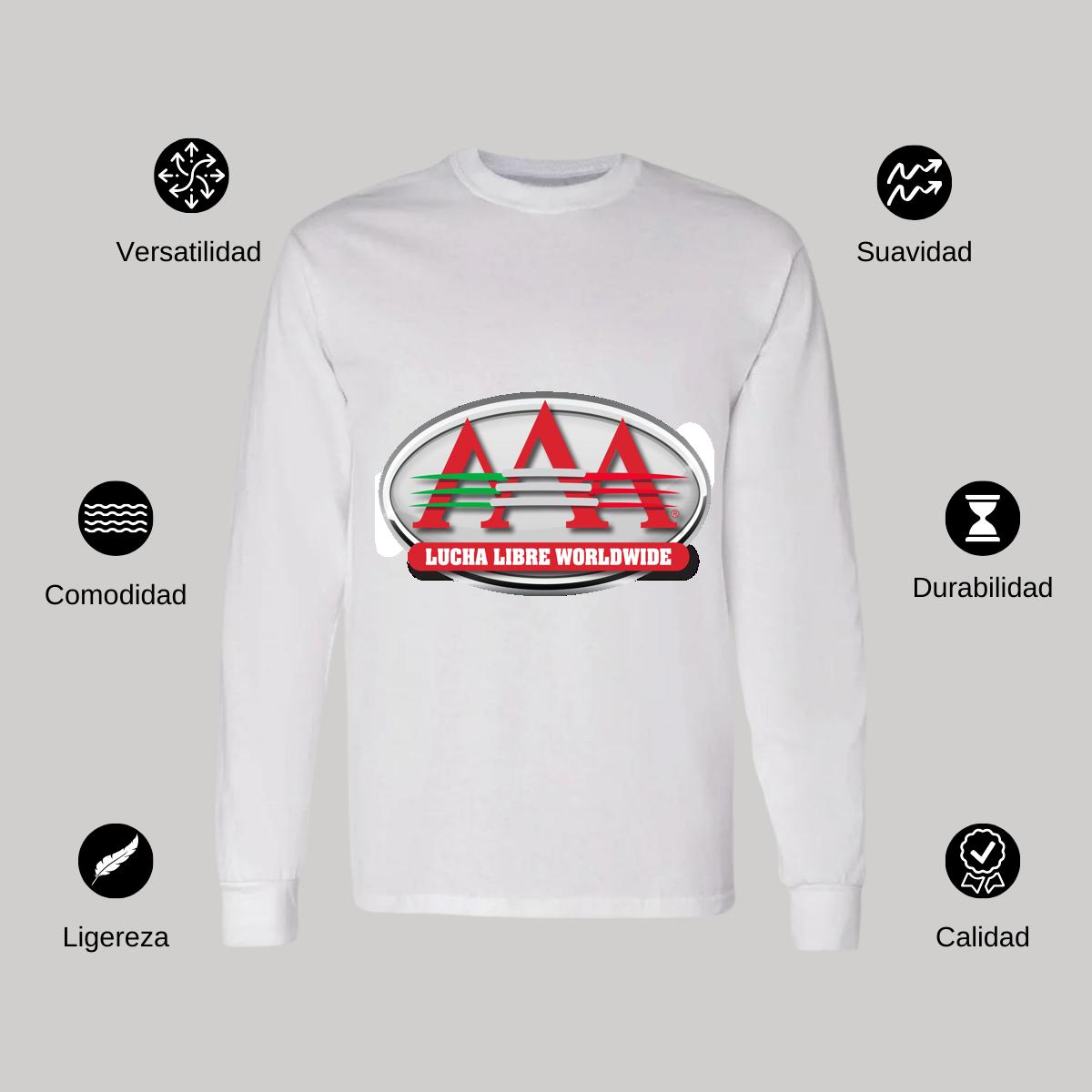 Playera Manga Larga Algodón Blanco Logo