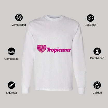 Playera Manga Larga Algodón Blanco Logo