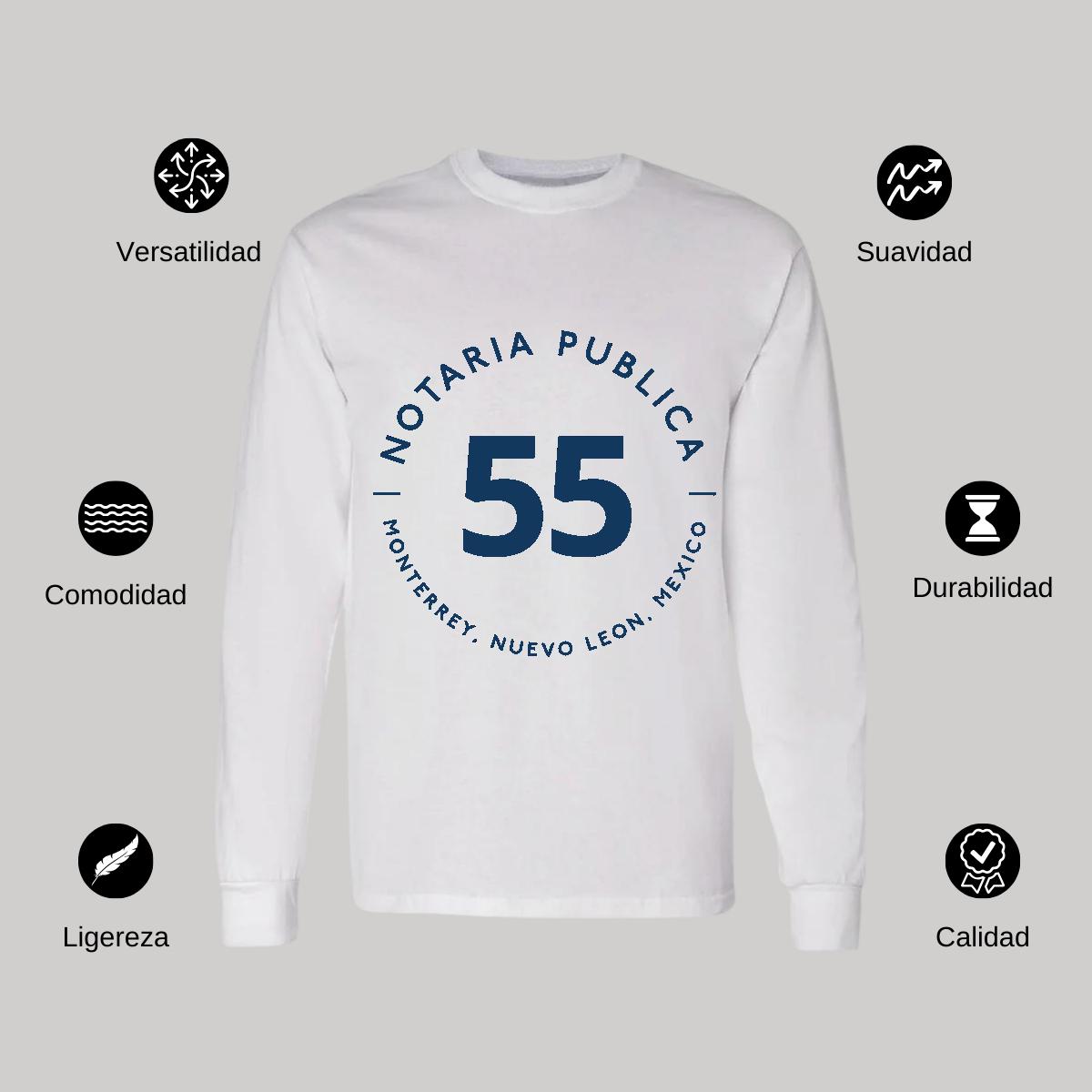 Playera Manga Larga Algodón Blanco Logo