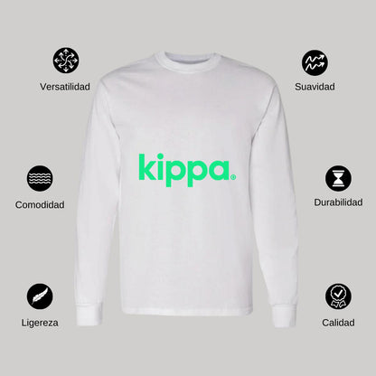 Playera Manga Larga Algodón Blanco Logo