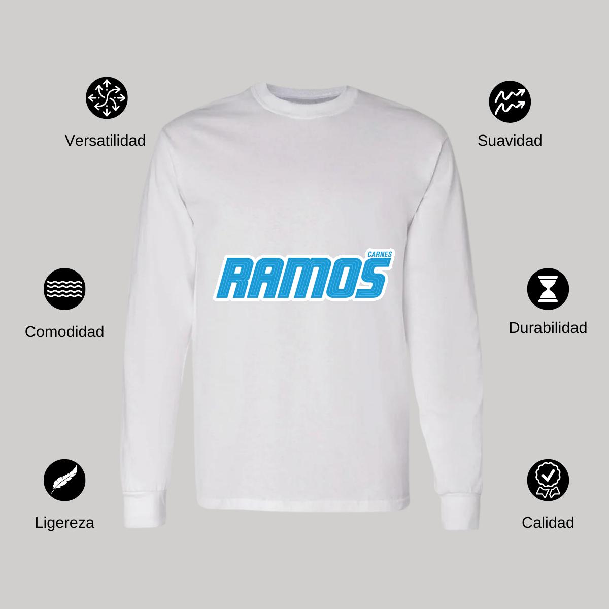 Playera Manga Larga Algodón Blanco Logo