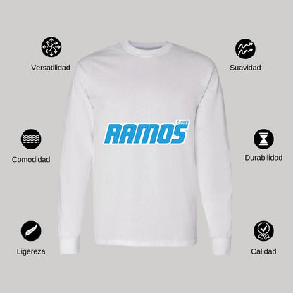 Playera Manga Larga Algodón Blanco Logo