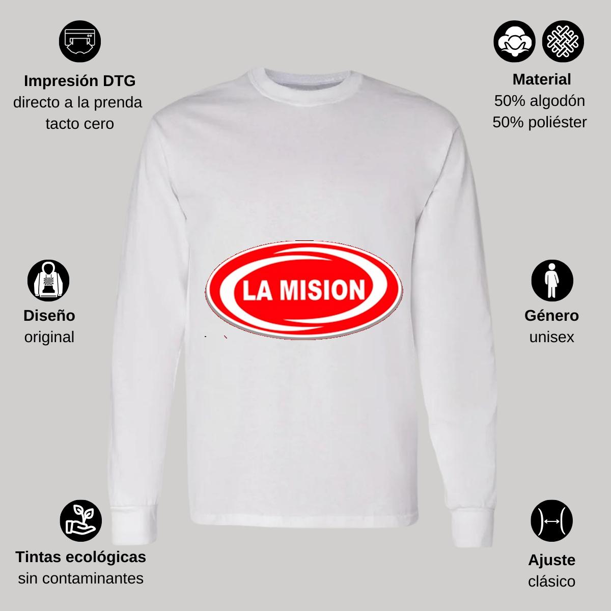 Playera Manga Larga Algodón Blanco Logo