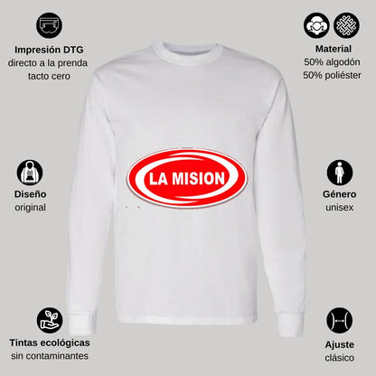 Playera Manga Larga Algodón Blanco Logo