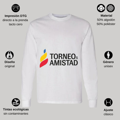 Playera Manga Larga Algodón Blanco Logo