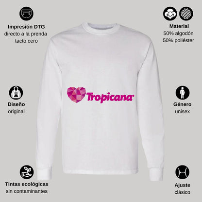 Playera Manga Larga Algodón Blanco Logo