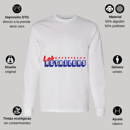 Playera Manga Larga Algodón Blanco Logo