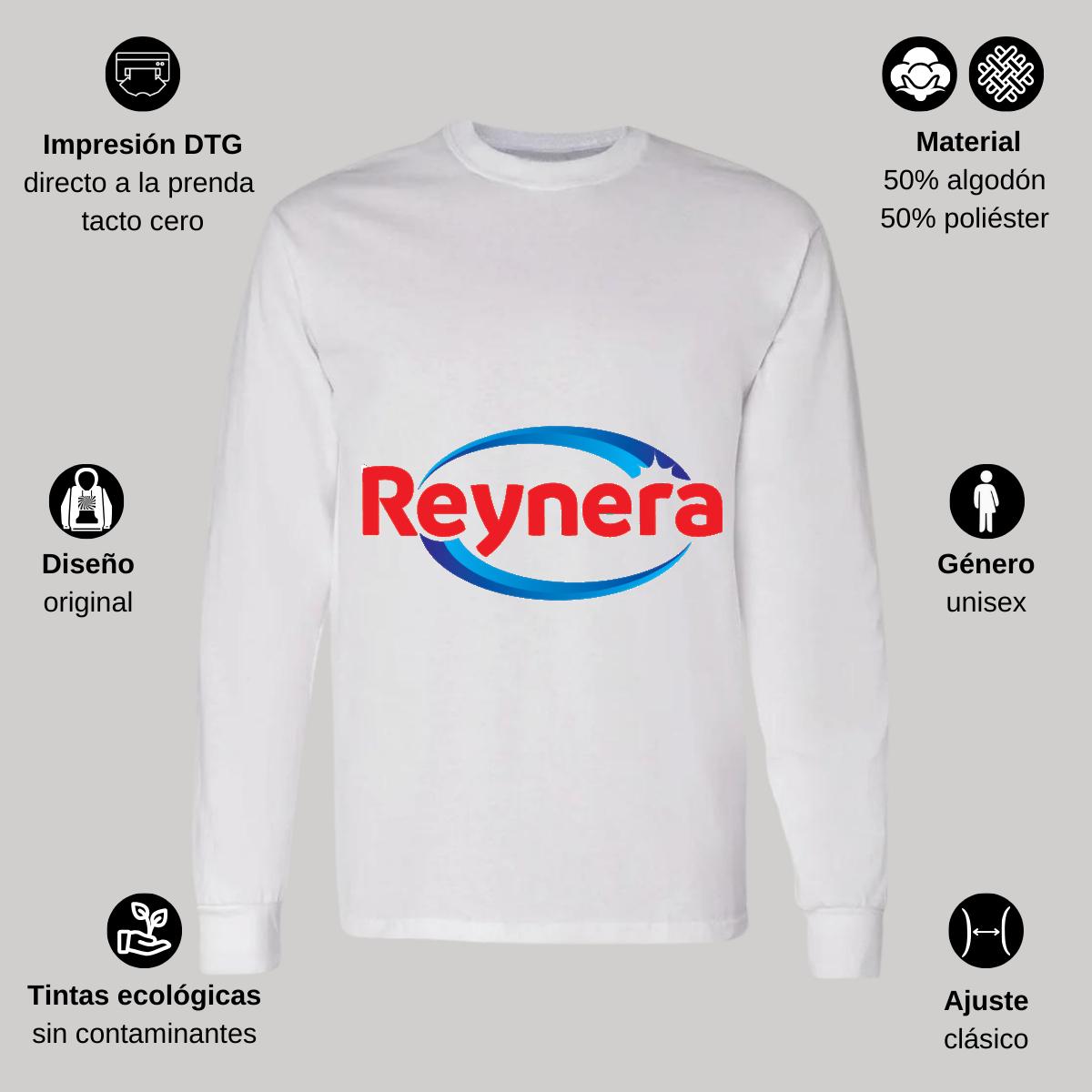 Playera Manga Larga Algodón Blanco Logo