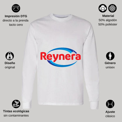 Playera Manga Larga Algodón Blanco Logo