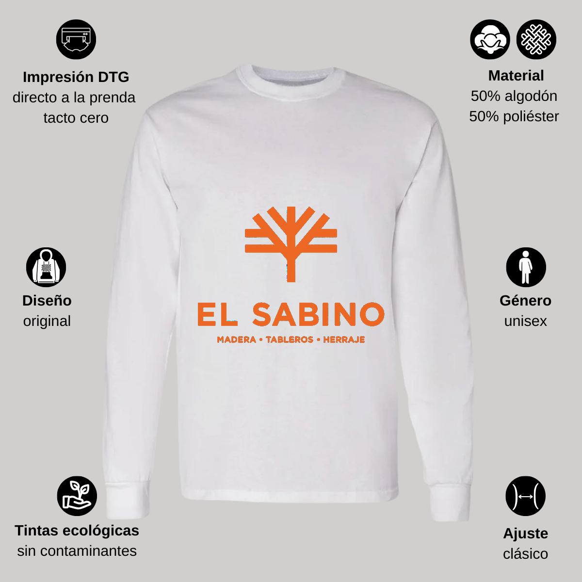 Playera Manga Larga Algodón Blanco Logo