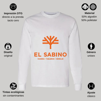 Playera Manga Larga Algodón Blanco Logo