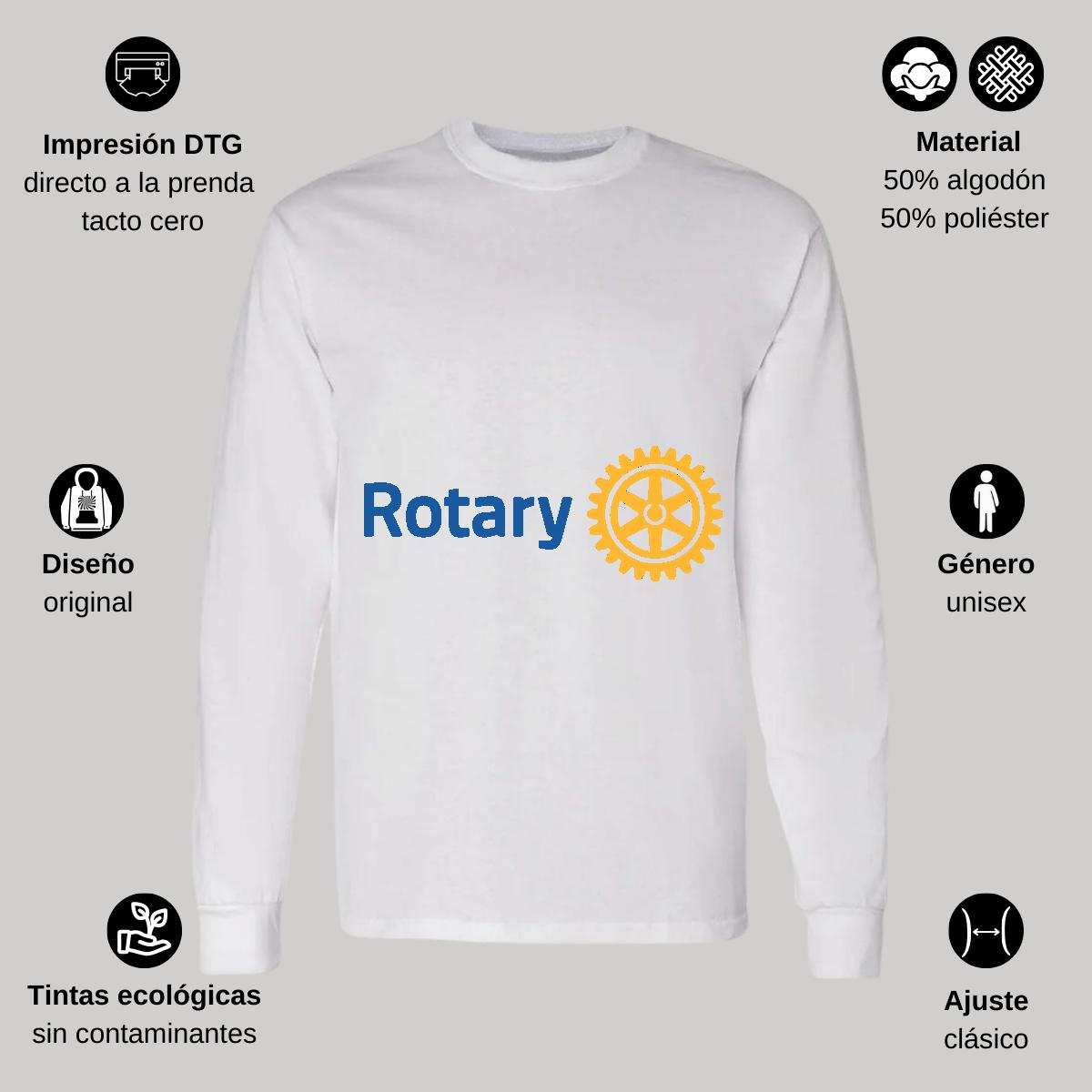 Playera Manga Larga Algodón Blanco Logo