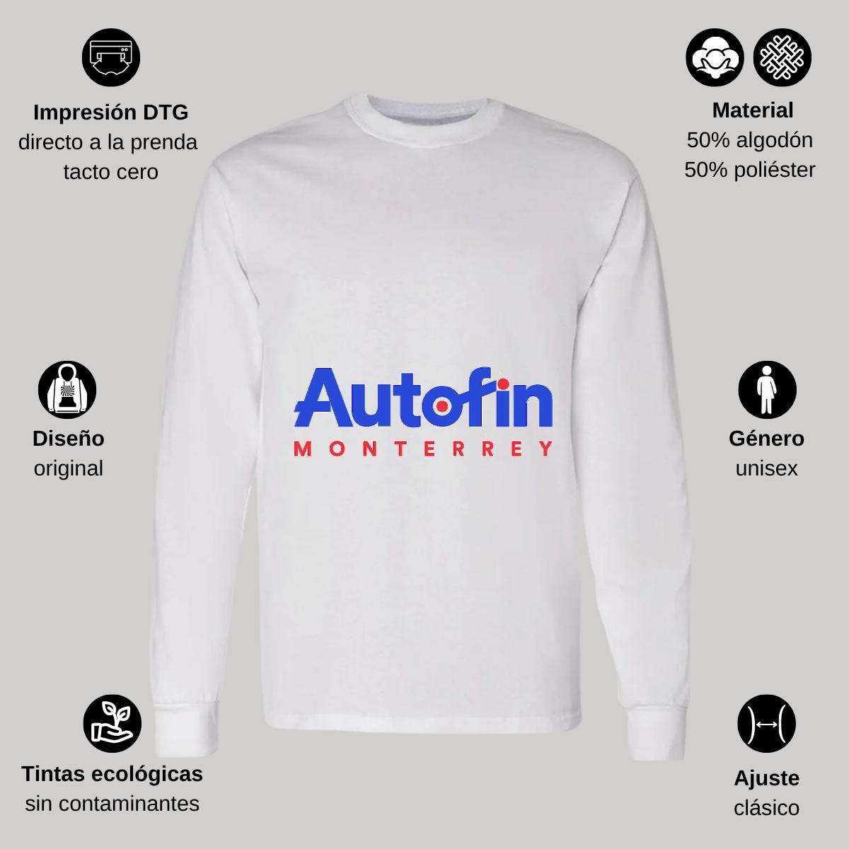 Playera Manga Larga Algodón Blanco Logo