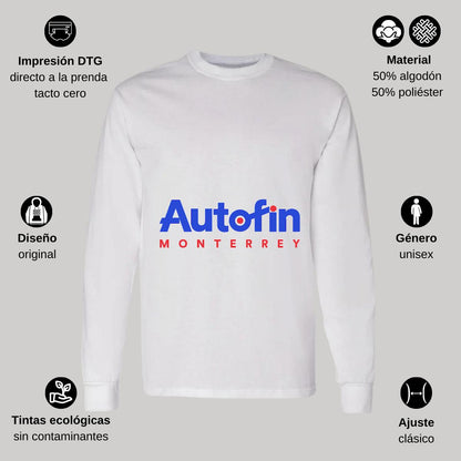 Playera Manga Larga Algodón Blanco Logo
