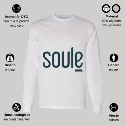 Playera Manga Larga Algodón Blanco Logo