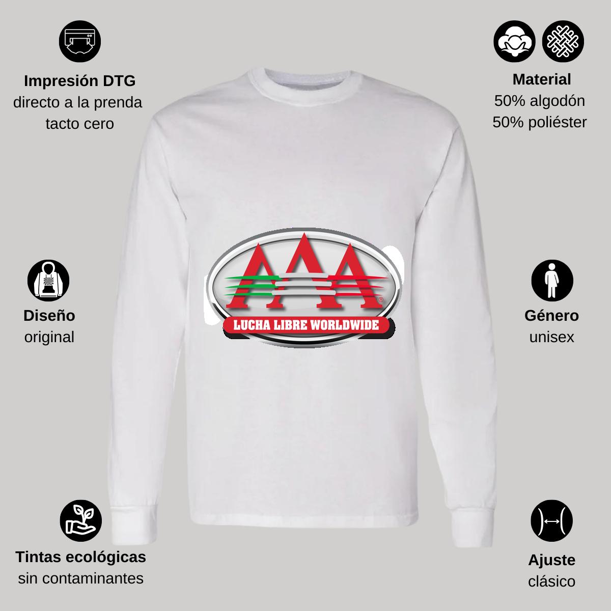 Playera Manga Larga Algodón Blanco Logo