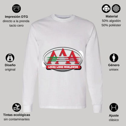 Playera Manga Larga Algodón Blanco Logo