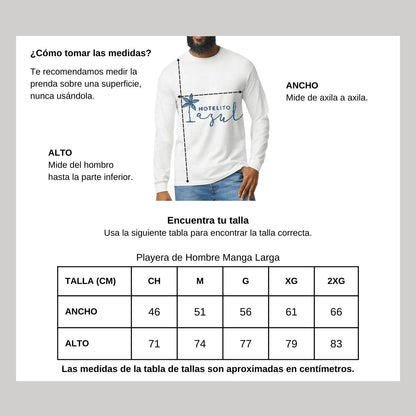 Playera Manga Larga Algodón Blanco Logo