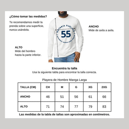Playera Manga Larga Algodón Blanco Logo