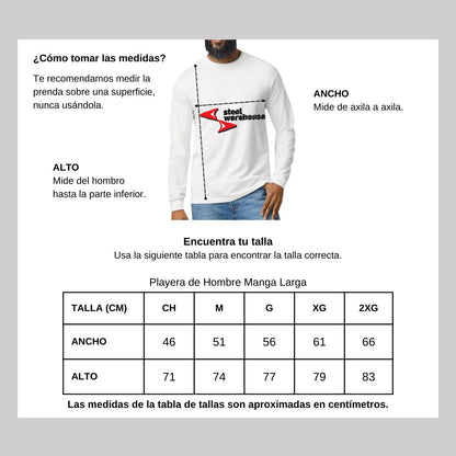 Playera Manga Larga Algodón Blanco Logo
