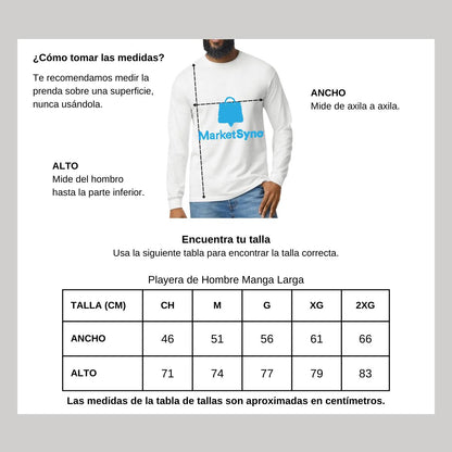 Playera Manga Larga Algodón Blanco Logo