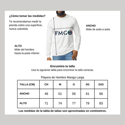 Playera Manga Larga Algodón Blanco Logo