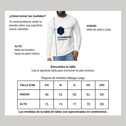 Playera Manga Larga Algodón Blanco Logo