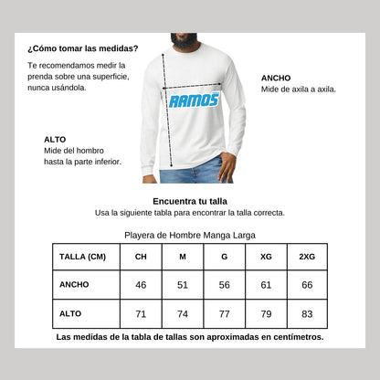 Playera Manga Larga Algodón Blanco Logo
