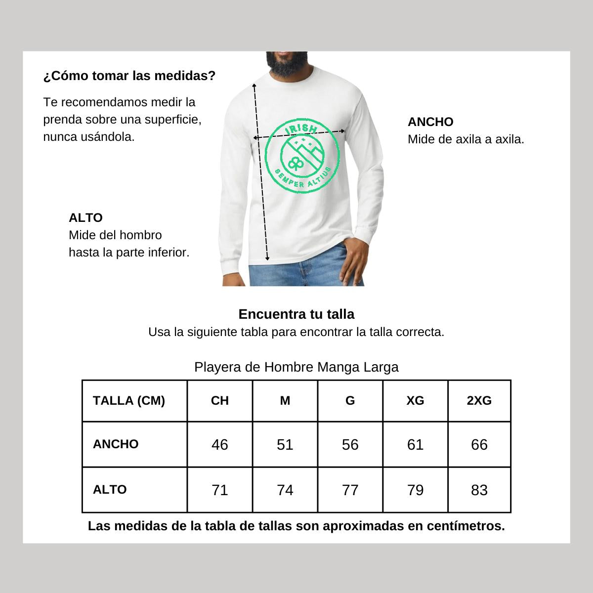 Playera Manga Larga Algodón Blanco Logo