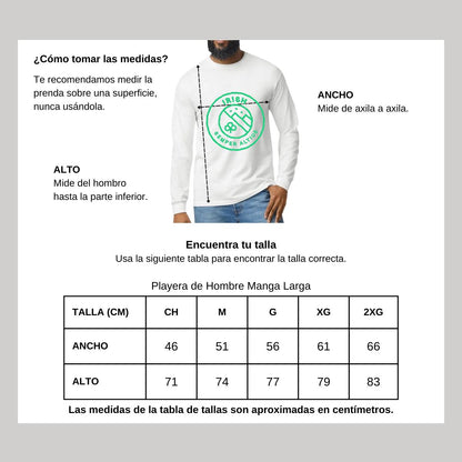 Playera Manga Larga Algodón Blanco Logo