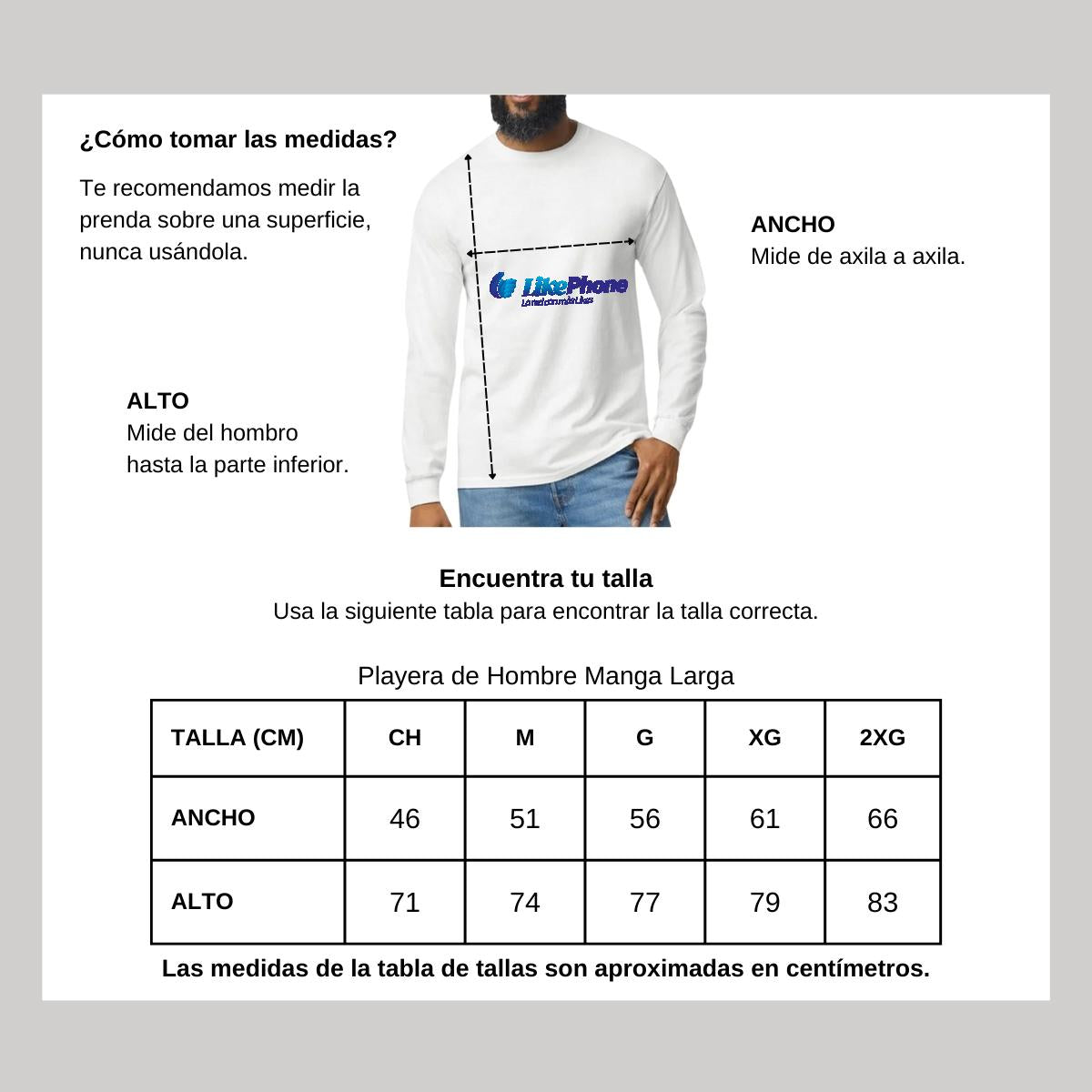Playera Manga Larga Algodón Blanco Logo