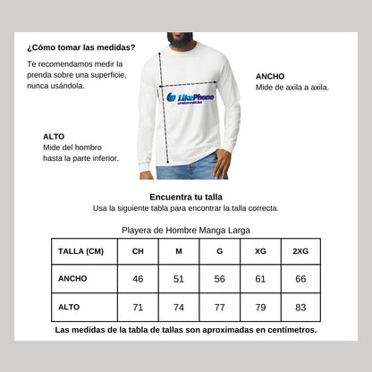 Playera Manga Larga Algodón Blanco Logo