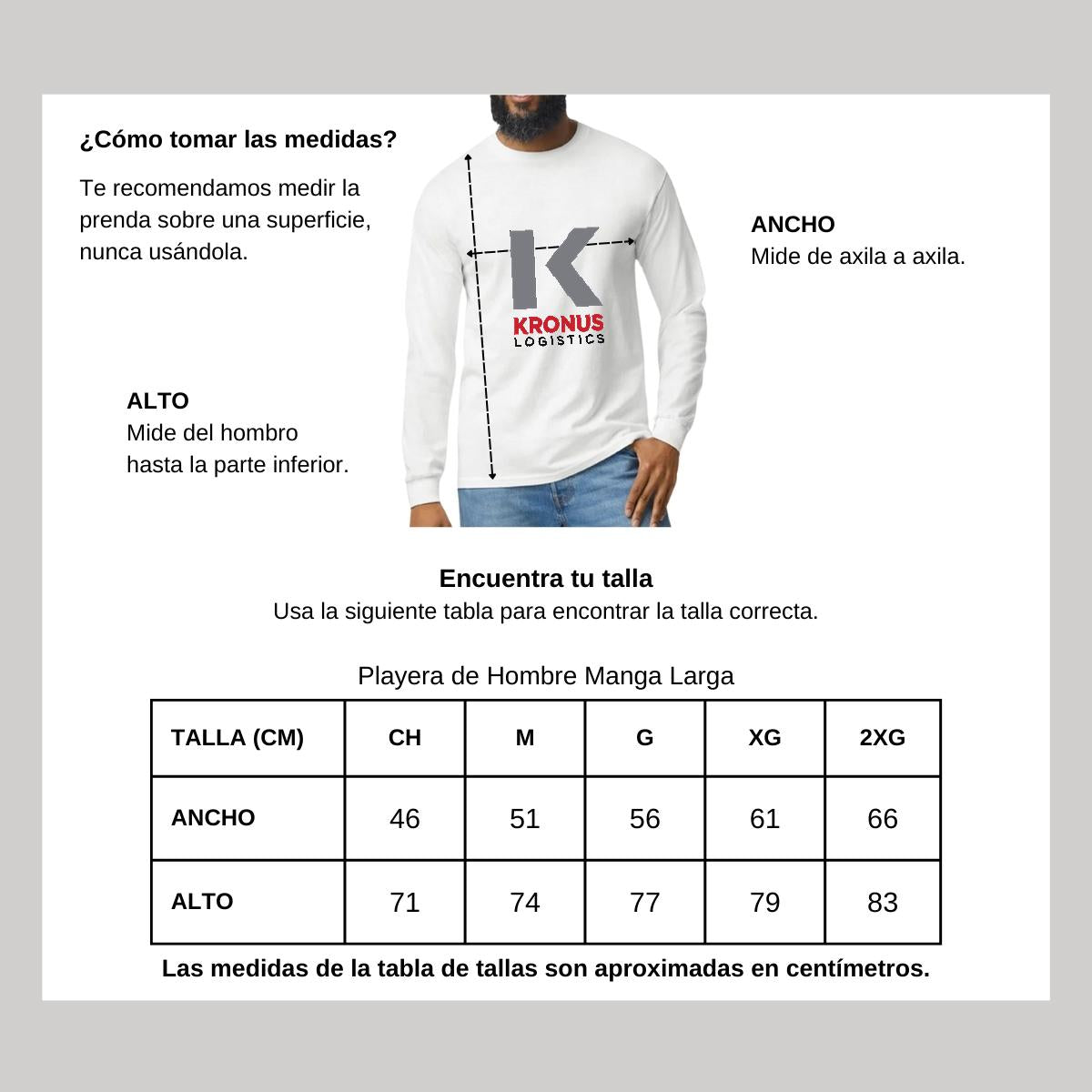 Playera Manga Larga Algodón Blanco Logo