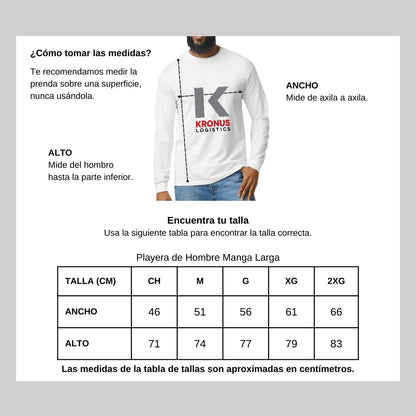 Playera Manga Larga Algodón Blanco Logo