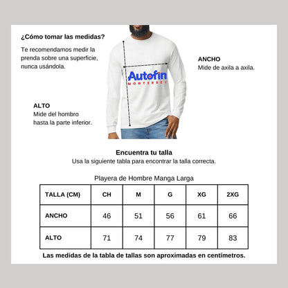 Playera Manga Larga Algodón Blanco Logo