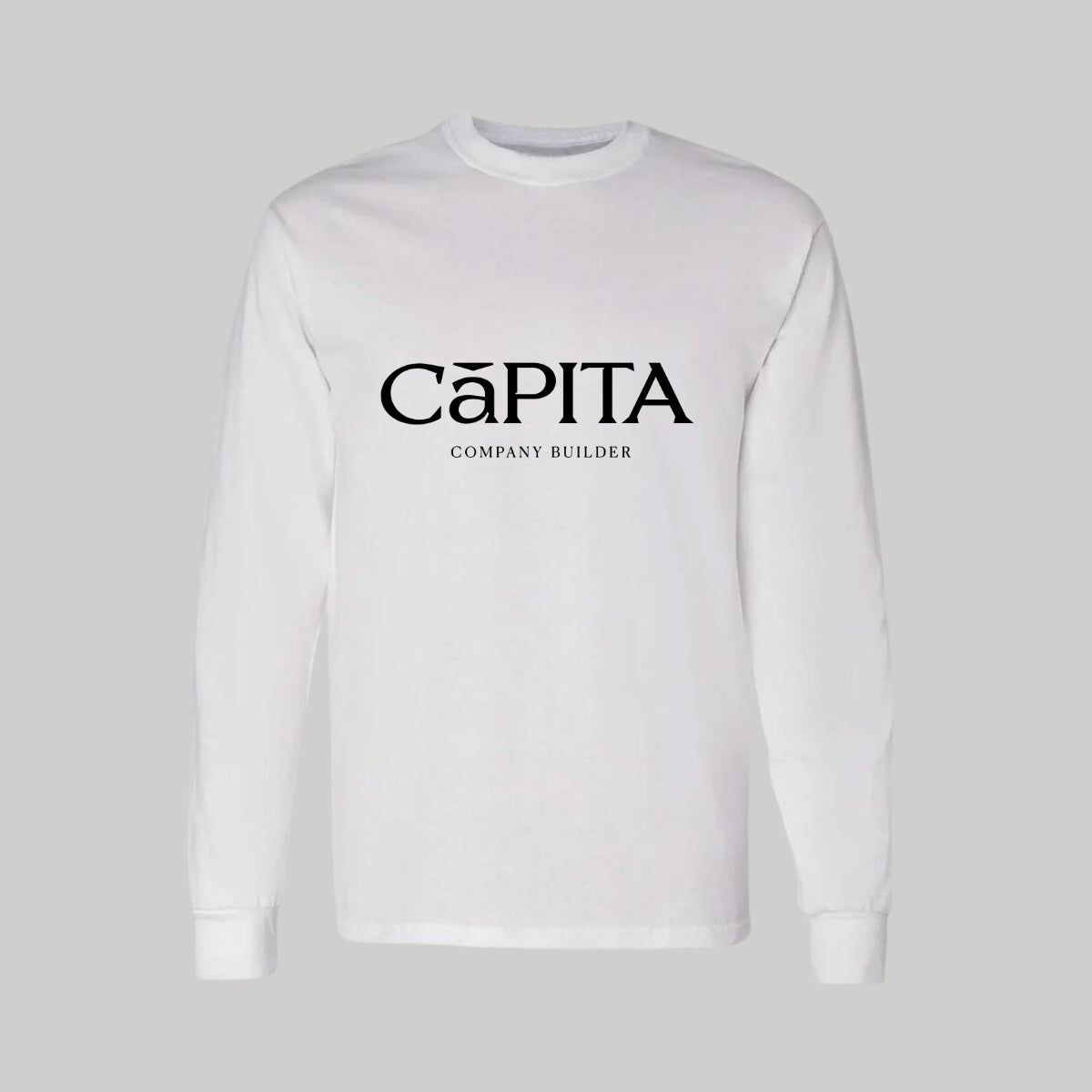 Playera Manga Larga Algodón Blanco Logo