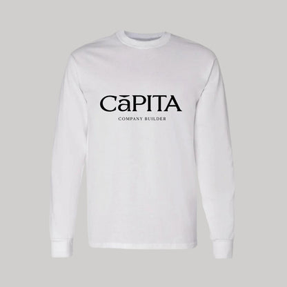 Playera Manga Larga Algodón Blanco Logo