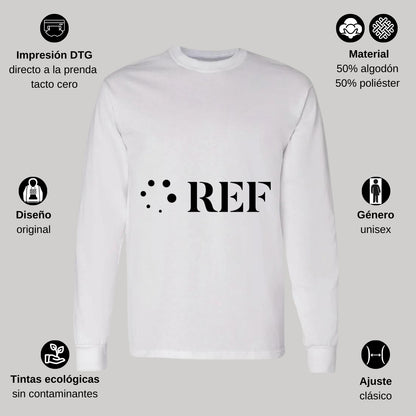Playera Manga Larga Algodón Blanco Logo