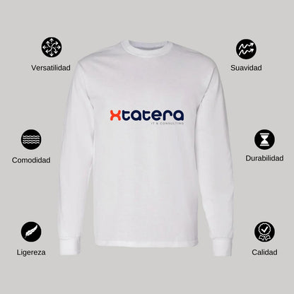 Playera Manga Larga Algodón Blanco Logo