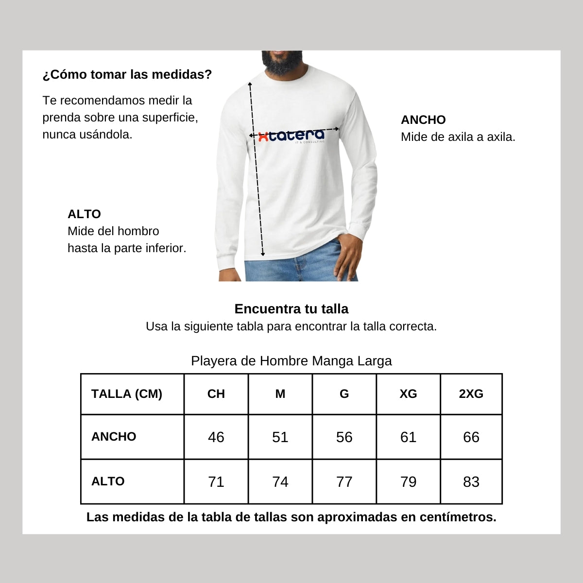 Playera Manga Larga Algodón Blanco Logo