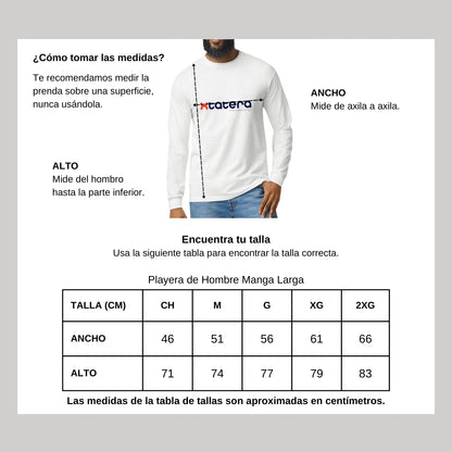 Playera Manga Larga Algodón Blanco Logo