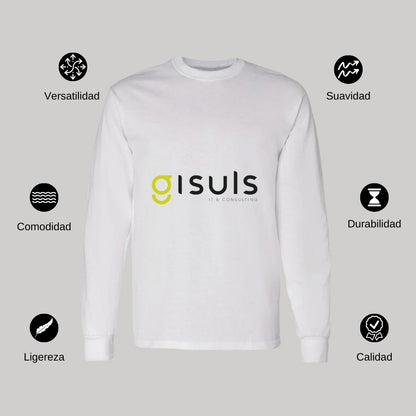 Playera Manga Larga Algodón Blanco Logo