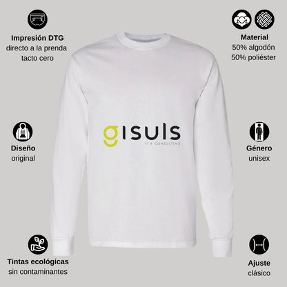 Playera Manga Larga Algodón Blanco Logo
