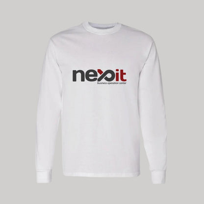 Playera Manga Larga Algodón Blanco Logo