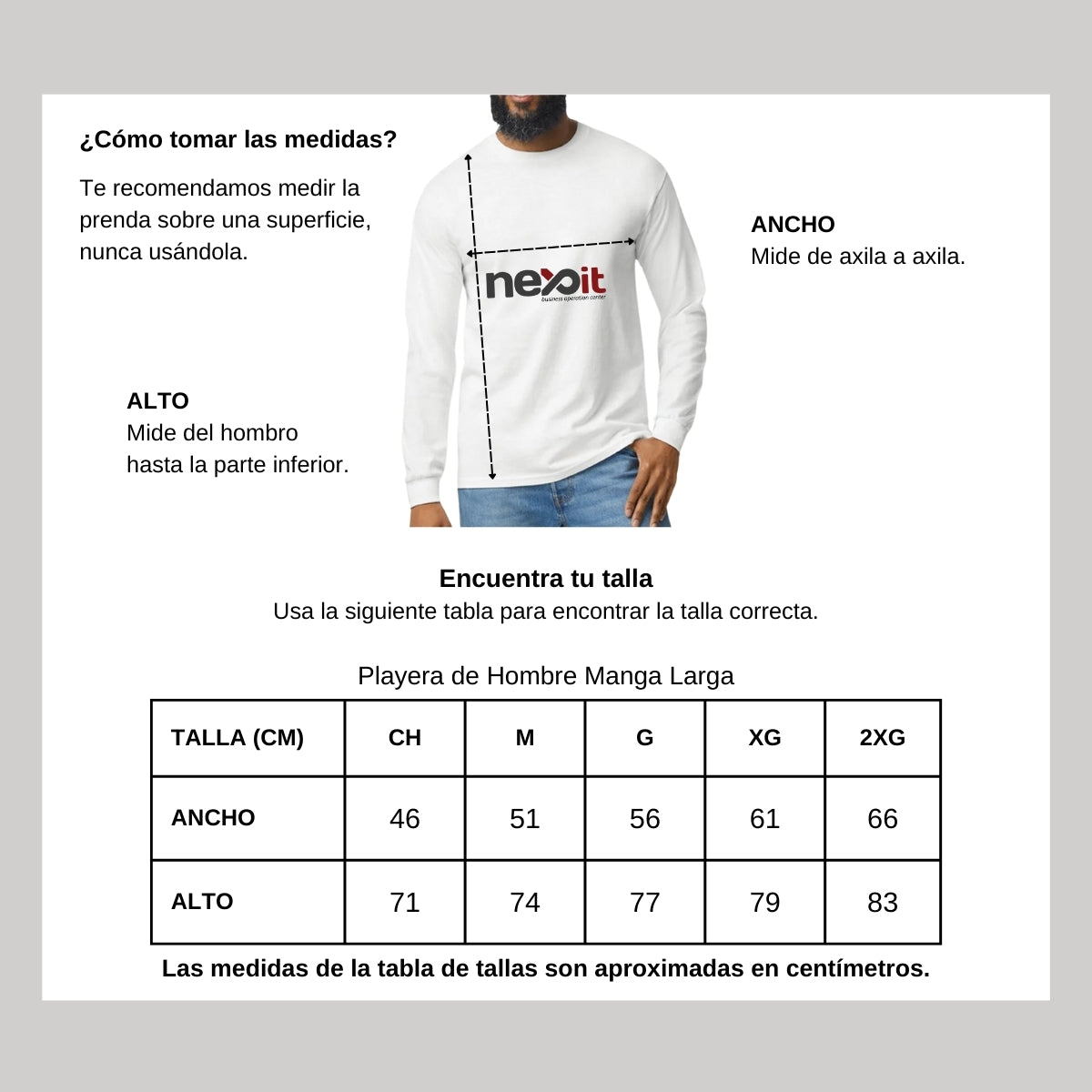 Playera Manga Larga Algodón Blanco Logo