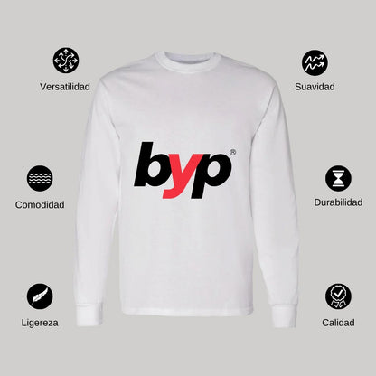 Playera Manga Larga Algodón Blanco Logo