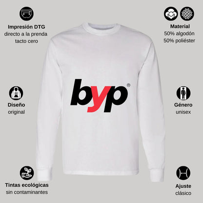 Playera Manga Larga Algodón Blanco Logo
