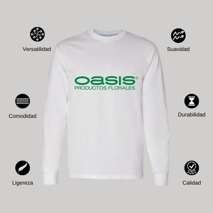 Playera Manga Larga Algodón Blanco Logo