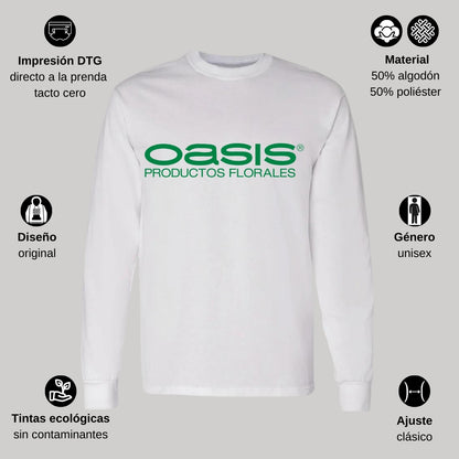 Playera Manga Larga Algodón Blanco Logo